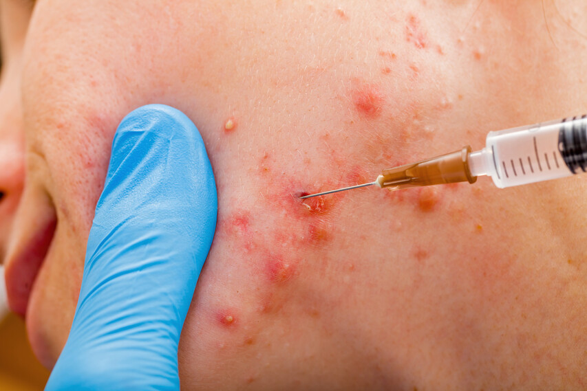 intra-lesional steroid injection for cystic acne