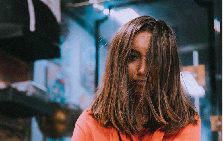 Girl with acne scars